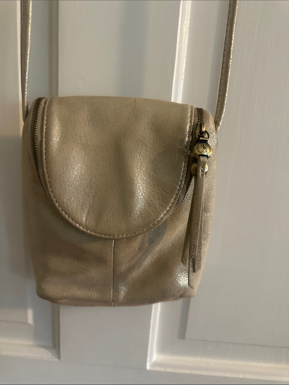 HOBO Taupe Leather Crossbody Bag - Picture 2 of 7